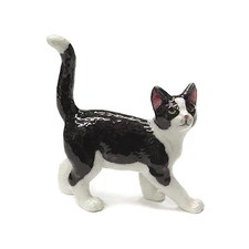 Northern Rose Kitten - Tuxedo Kitten Birthday Gift-Miniature Porcelain Figurine