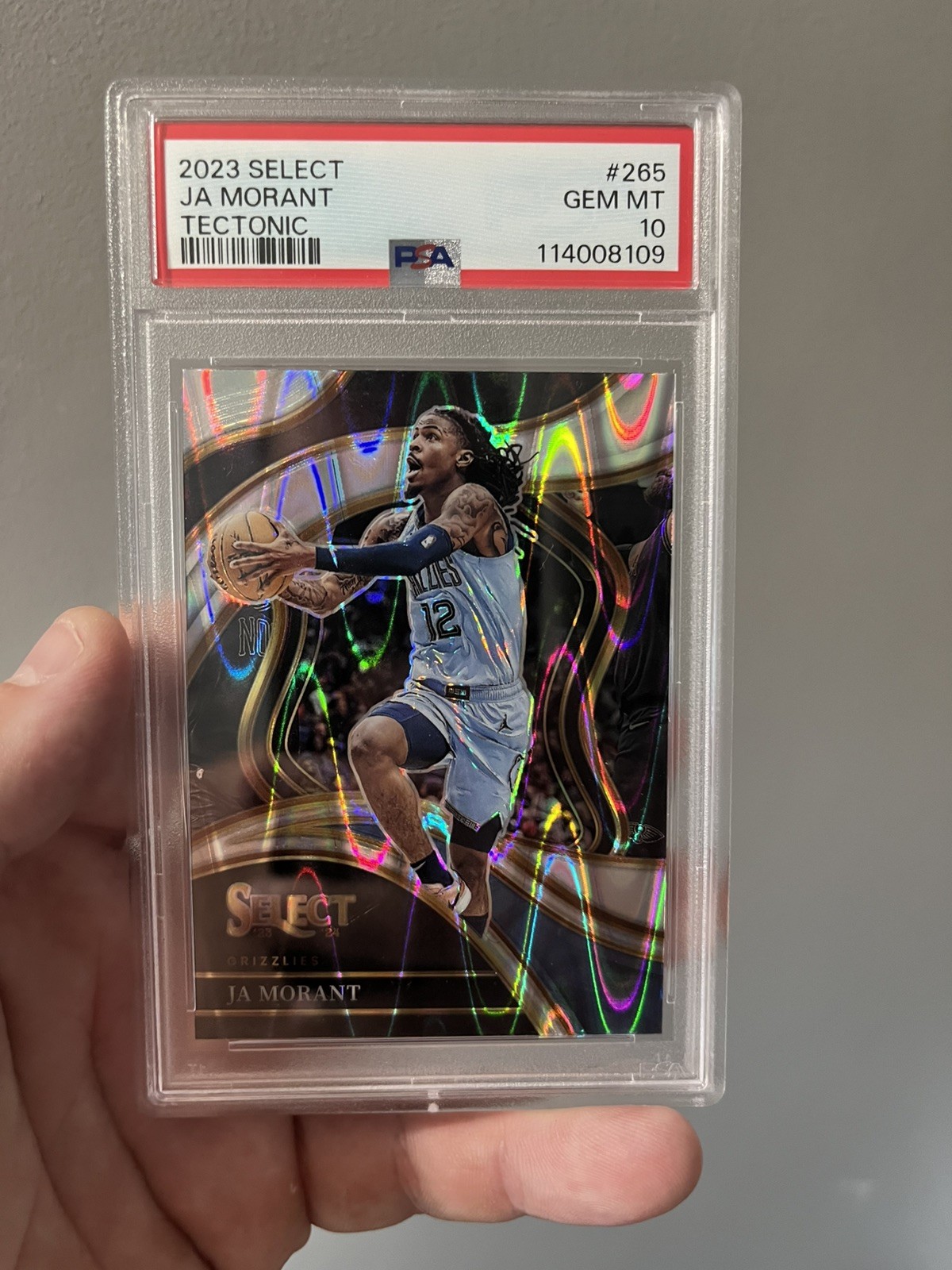 2023-24 Panini Select Courtside Tectonic Prizm Ja Morant #265 4f5