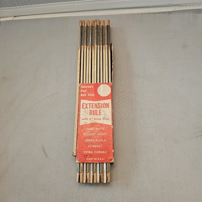 America's Best, Extension Rule, with 6'' Brass Slide, Hard Maple, Made in USA