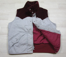 Vintage 80s Woolrich Puffer Vest Mens L Corduroy Yoke Down Alternative Western