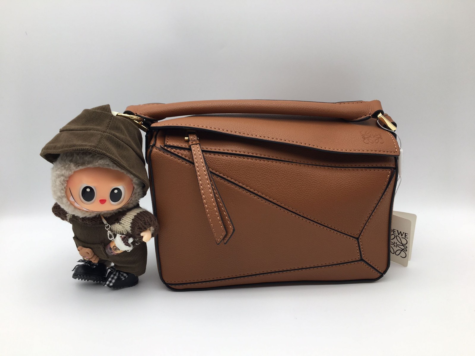 Loewe Crossbody Portable Brown Leather Shoulder Handbag Bag