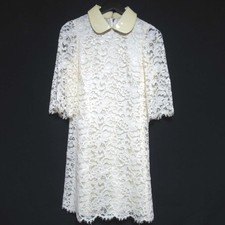 DOLCE & GABBANA Patent collar knee-length lace dress size 38 Ivory Women USED