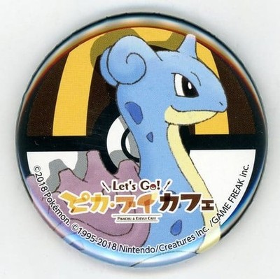 Lapras Pokemon Let's Go Pikachu Eevee Cafe Badge Pin