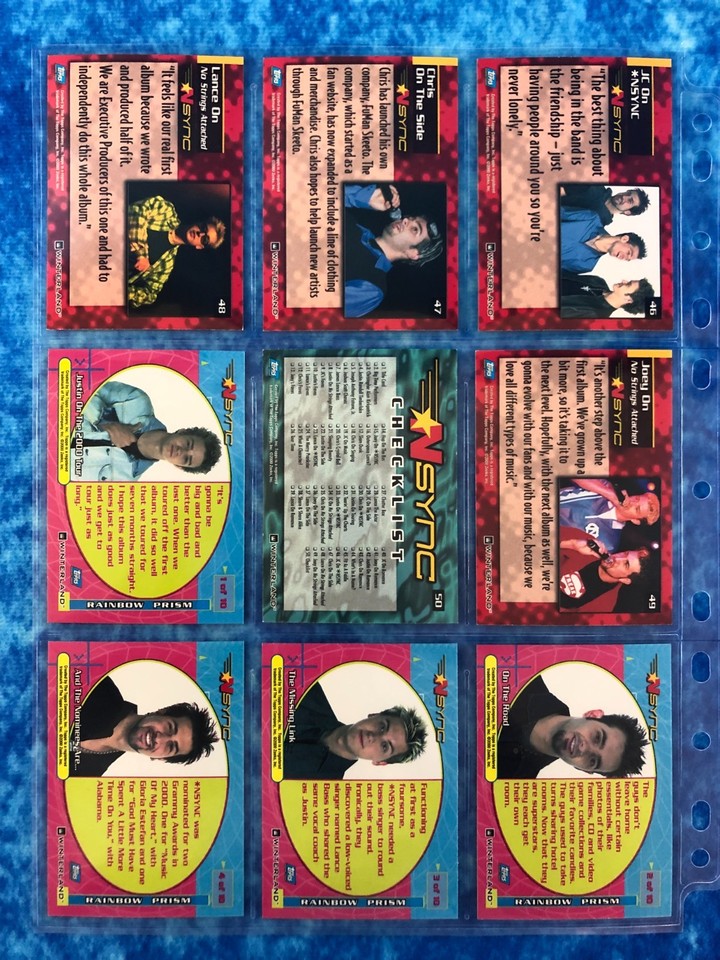 NSYNC complete trading card base and chase set by Topps 2000 Justin ...