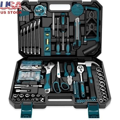 Complete Hand Tool Kit Set Portable Multi-functional Toolbox Home Garage Repair