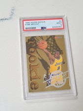1996 HOOPS KOBE BRYANT ROOKIE PSA 9 MINT LAKERS CARD EMBOSSED GOLD FOIL RC. rookie card picture