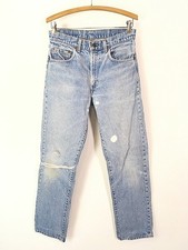 Used 70s USA Made Levi s 505 0217 Late 66 Single Damage Repair Denim Pants Jeans