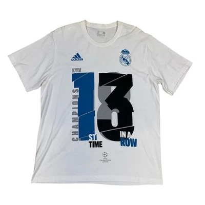 Adidas Vintage 2018 Champions League T Shirt XL Real Madrid Kyiv Final Football - Photo 1/4