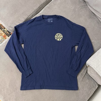 Peach Pit Rollin Psychedelic Blue Graphic Shirt Size Medium Long Sleeve Band Tee
