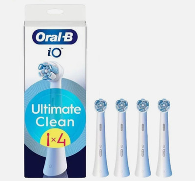 Oral-B iO Ultimate Clean Zahnbürstenköpfe - 4er Pack 100% ORIGINAL Weiß/Schwarz