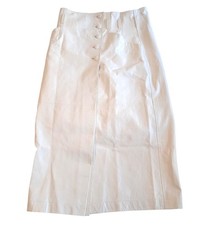 ULLA JOHNSON Sonia Midi Skirt W Belt Beige Leather Size US4 UK8 NEW RRP 1205