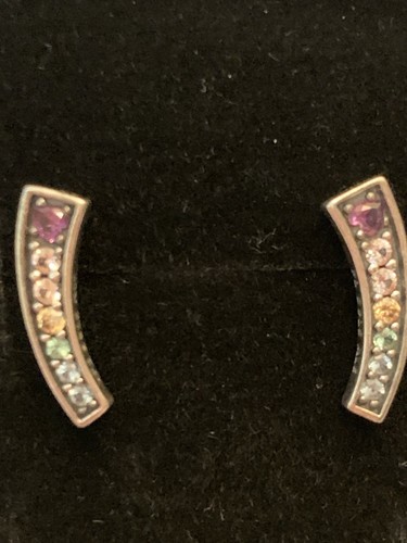 Pandora Sterling Silver Rainbow Arches Of Love Earrings - Picture 1 of 11