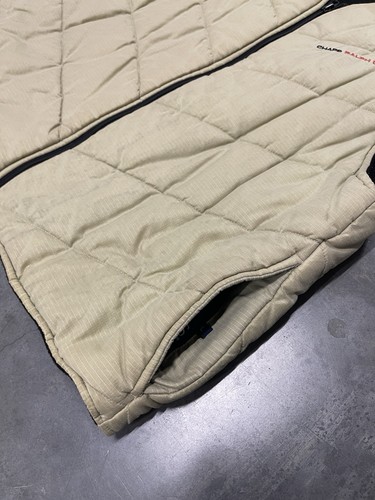 Ralph Lauren Chaps Puffer Vest Mens Large Tan Black Reversible Vtg Spellout Y2K - Picture 4 of 6