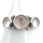 GEORG JENSEN #3 Rose Quartz Size6.25 Sterling Siver 925 Moonstone Vintage