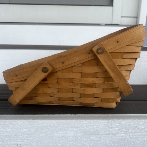 Longaberger 1998 handmade Slanted Vegetable Harvest Basket with handles - Picture 2 of 5