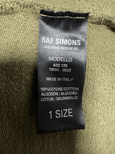 Used 2023 Raf Simons Archive Redux 02 Patch Hoodie Size 1 Khaki Length 77cm - Picture 9 of 10