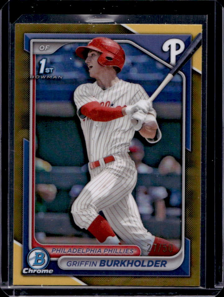 2024 Bowman Draft Griffin Burkholder Prospects Chrome Gold Refractor 1st #27/50