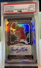 2023 Panini Prizm - Potential Penmanship Zach Neto Silver Auto PSA 10🔥LOW POP