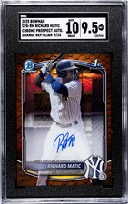 2025 Bowman 1st Bowman Richard Matic SGC Auto 10/9.5 Orange Reptilian 9/25
