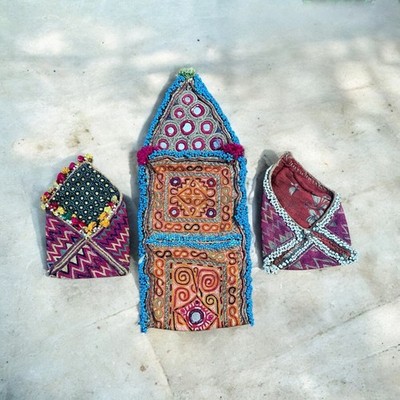 Small Collection of Aged ''Banjara'' Dowry Bags