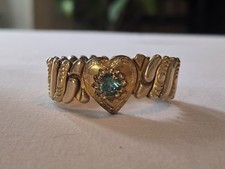Vintage Expandable Sweetheart Gold Filled Crosby Bracelet Rhinestone Heart