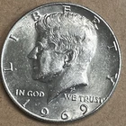 1969-D Kennedy Half Dollar. 40% Silver. Free Shipping!