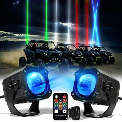 Laser RGB LED Whip Lights Whipless Flash Turn For ATV UTV SXS Can-Am Maverick
