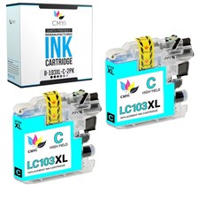 2X Compatible LC103XL Cyan Ink Cartridge fits Brother MFC J285DW J4510DW J450DW