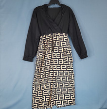 Fashion Noma Women's Hooded Long Sleeve Dress Cargo Pockets Black/Tan Size 6