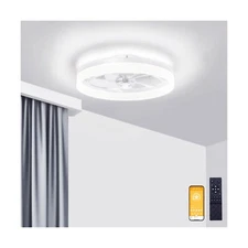 VOLISUN Low Profile Ceiling Fans with Lights and Remote, 19.7in Fandelier Cei...