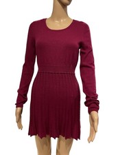 Daisy Fuentes Babydoll Sweater Dress Tunic Raspberry Size S