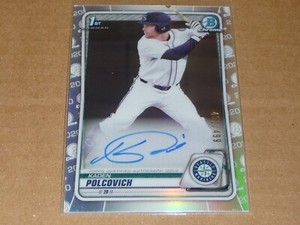 2020 Bowman Chrome KADEN POLCOVICH AUTOGRAPH/AUTO REFRACTOR MARINERS /499 N1219