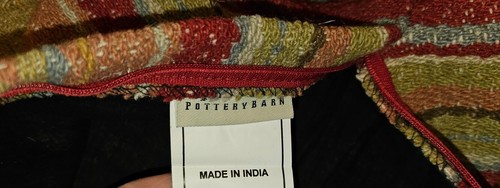 Pottery Barn "Serape Stripe Wool" 22" Pillow Cover Beautiful Nice Quality NEW - Picture 4 of 10