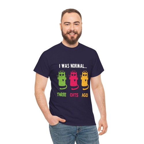 "T-Shirt Cat Lover Unisex schweres Baumwoll-T-Shirt ""I Was Normal""" - Bild 97 von 100