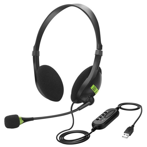USB Headphones with Microphone Noise Cancelling Headset For Computer Laptop PC - Picture 2 of 10