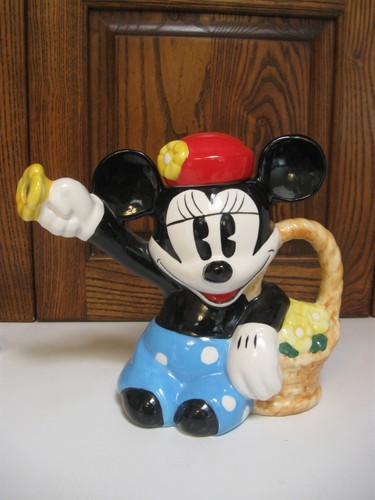 Disney Minnie Mouse Flower Basket Watering Can Pitcher -Treasure Craft Ceramic - Picture 12 of 12