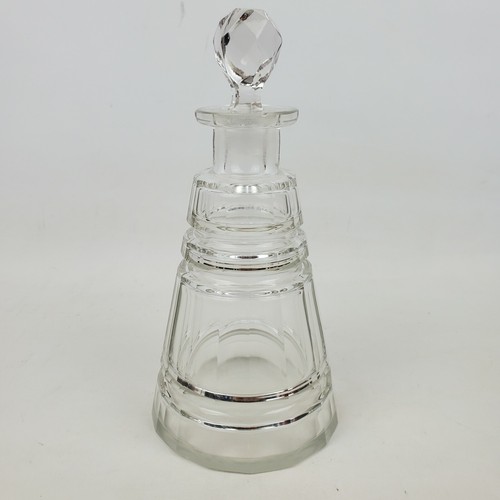 Vintage Glass Pitcher Decanter W/ Cap 6.5 Inch Tall 4 Inch Base - Picture 2 of 8