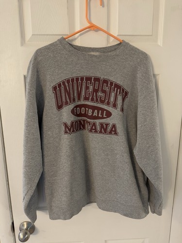 University Montana Grizzlies Football Mens Sweatshirt XL Fruit Loom Heavy Cotton