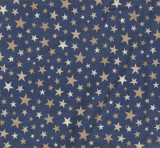 Navy gold patriotic stars metallic Marcus fabric
