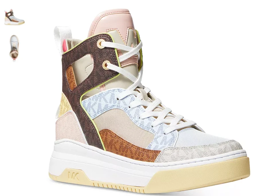 Michael Kors Matson High Top Soft Sky Multi Sneakers Women s sizes 5 10 NEW