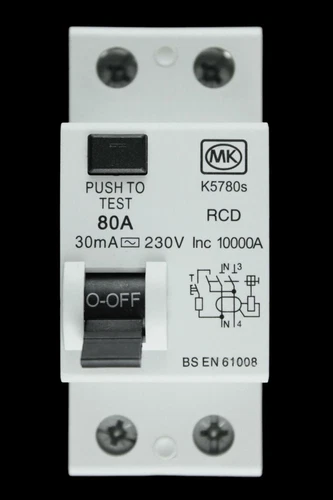 MK 80 AMP 30mA DOUBLE POLE RCD TYPE AC K5780S SENTRY