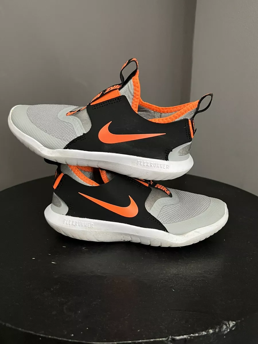 NIKE AT4663 012 Gray Black Orange Slip On Shoes Kids Size 1Y eBay