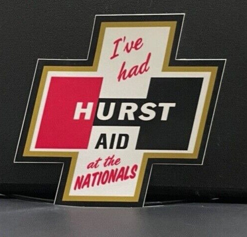 PEGATINA TROQUELADA VRHTF NHRA RARA IMPRESIONANTE "HE TENIDO AYUDA PARA HURST" 4"X4"