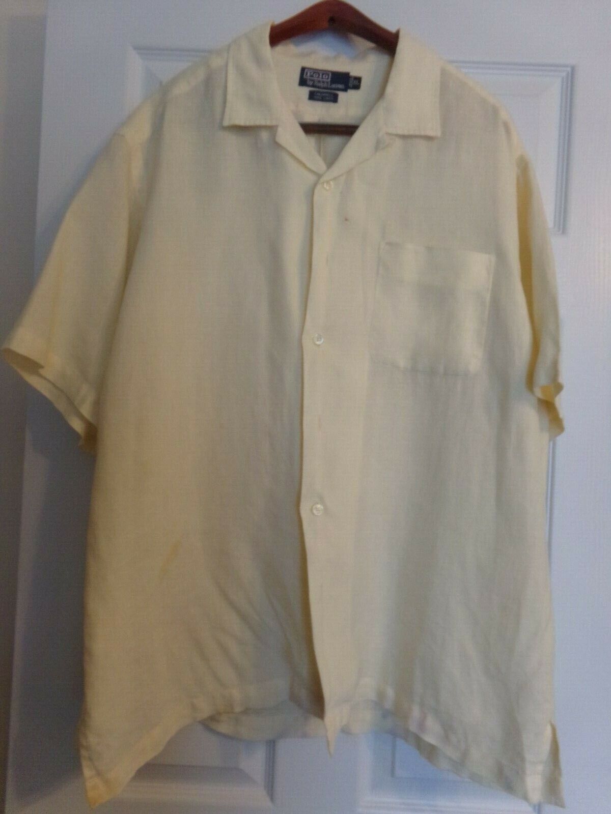 Polo Ralph Lauren Caldwell Yellow 100% Linen Front Po… - Gem