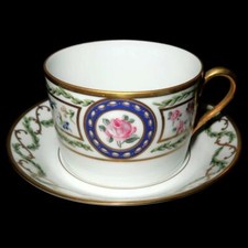 Haviland Limoges LOUVECIENNES France, Set di tazze e piattini piatti da caffè o tè, NUOVO