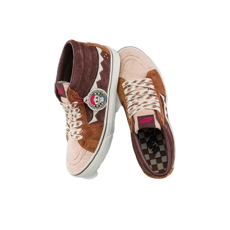 Vans SK8 x The Monsters Labubu Suede Mid Brown Orange VN000BWEDFO