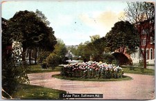 Baltimore Maryland MD, 1909 Eutaw Place, Park, Trees & Flowers, Vintage Postcard