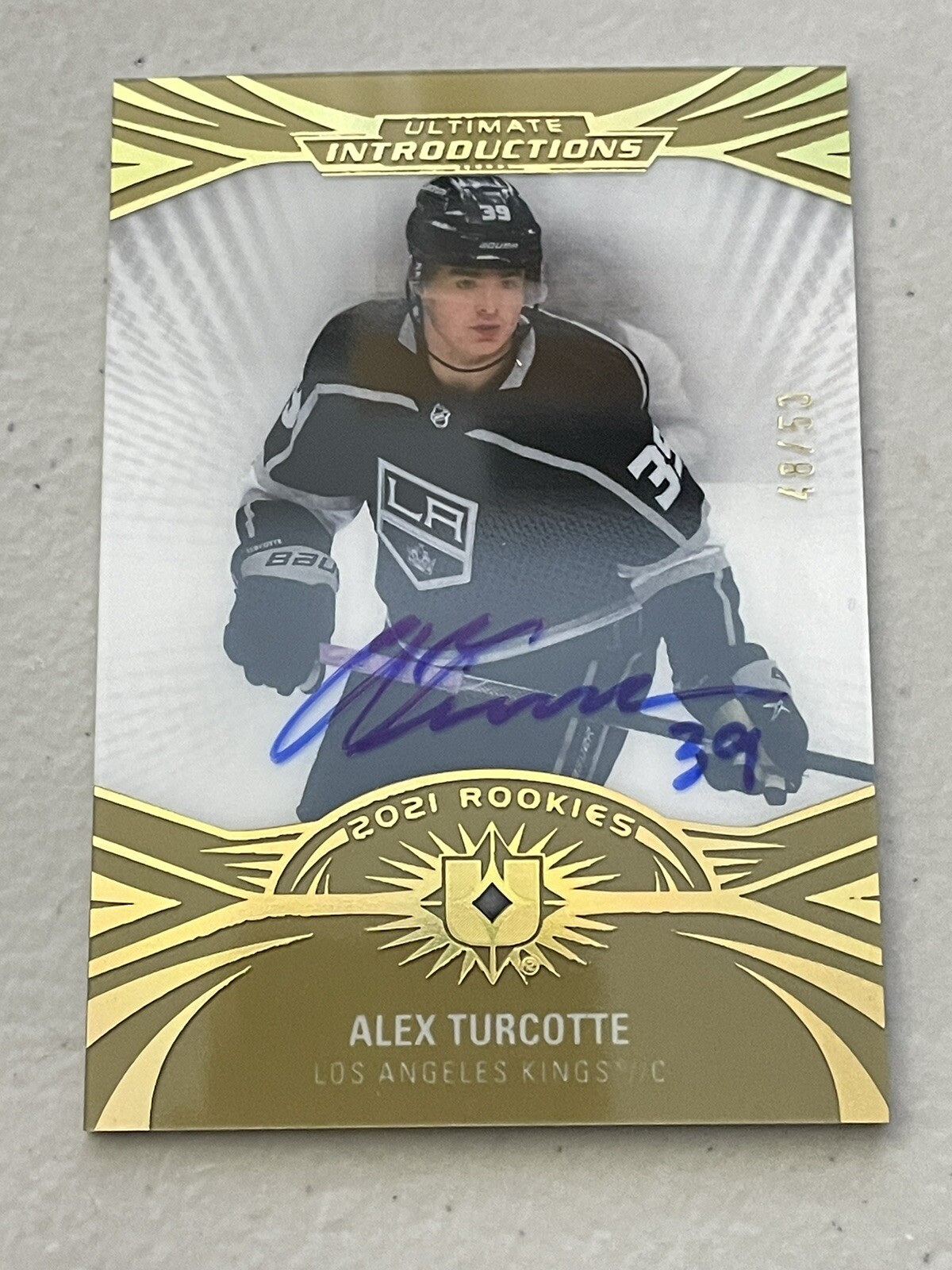 Alex Turcotte - 2021-22 Ultimate Introductions Gold Auto 48/50 Card #UI ...