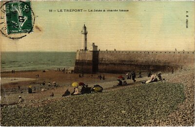 CPA AK Le Treport La Jetee a maree basse LIGHTHOUSES (1219529)