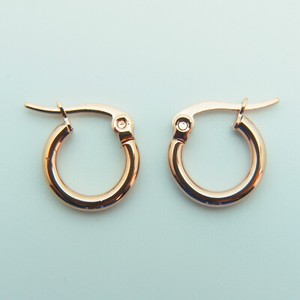 Authentic 18k Rose Gold plated huggie hoop 10mm sleeper earrings Non-allergenic AUS MADE